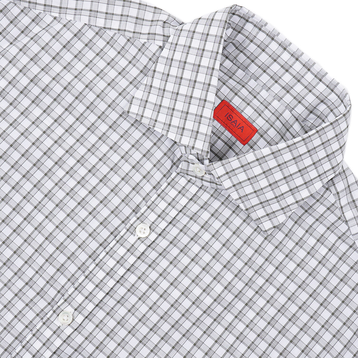 Isaia Short Sleeve Cotton Sport Shirt