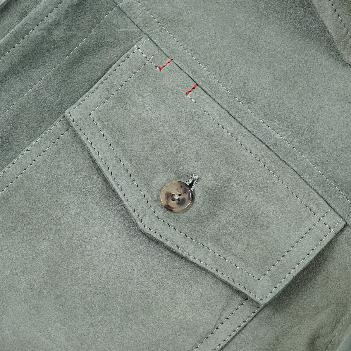 Isaia Lamb Suede Leather Overshirt Jacket