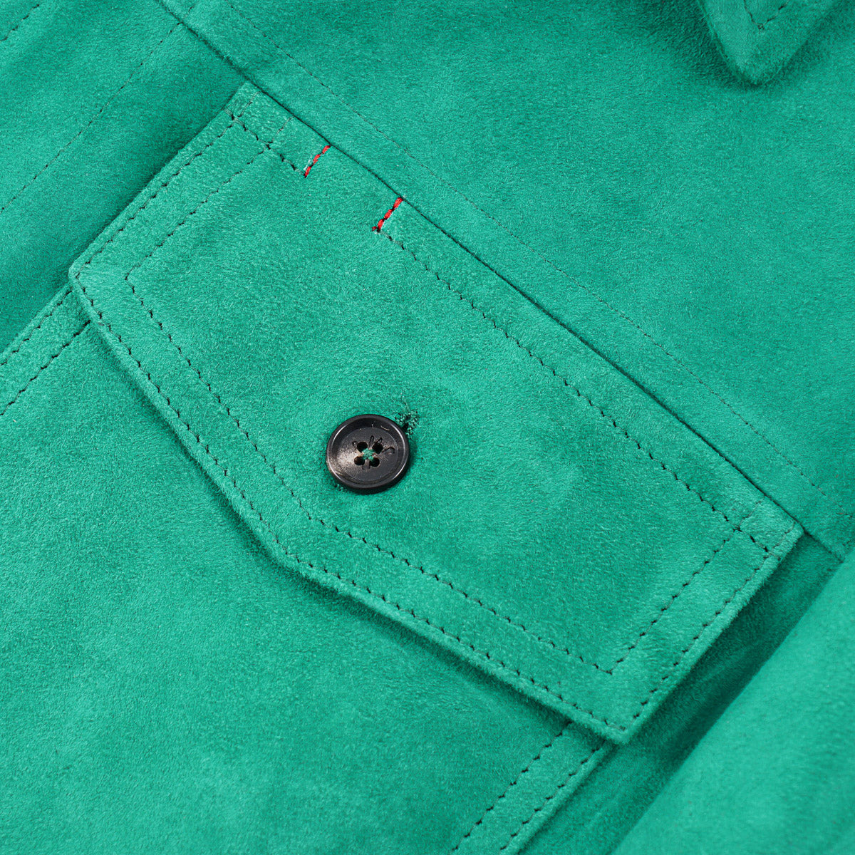 Isaia Lamb Suede Leather Overshirt Jacket