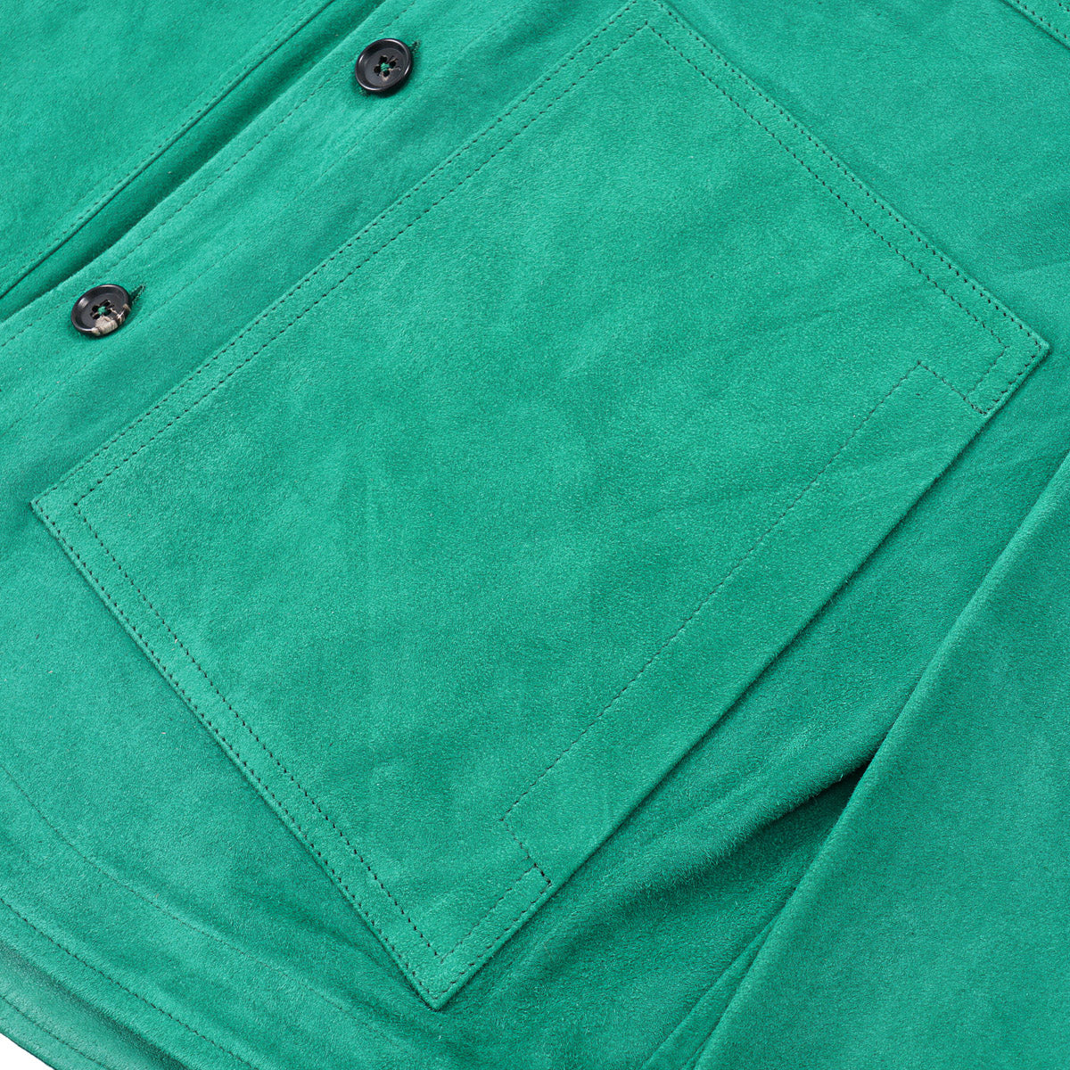 Isaia Lamb Suede Leather Overshirt Jacket
