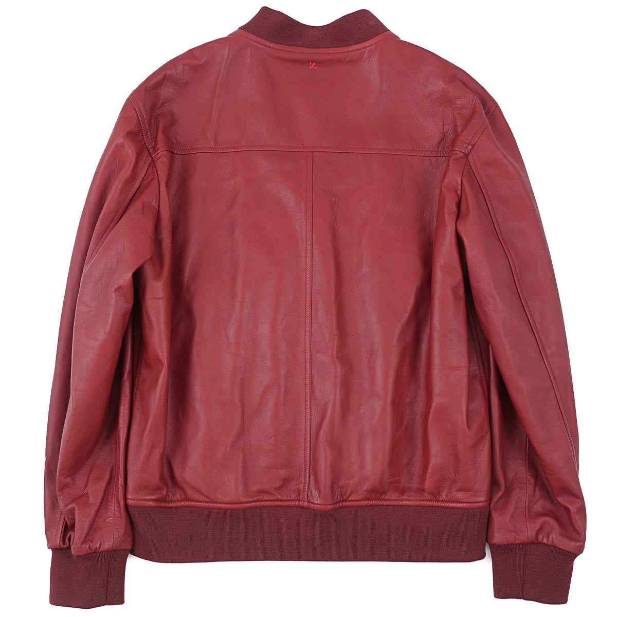 Isaia Lamb Leather Varsity Bomber Jacket