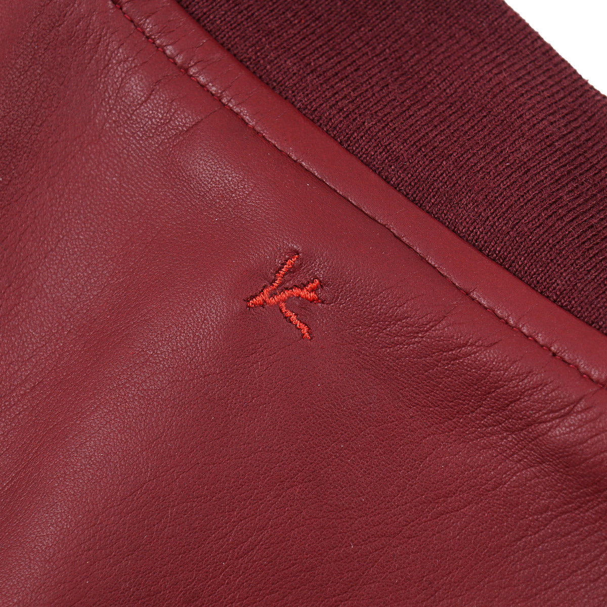 Isaia Lamb Leather Varsity Bomber Jacket