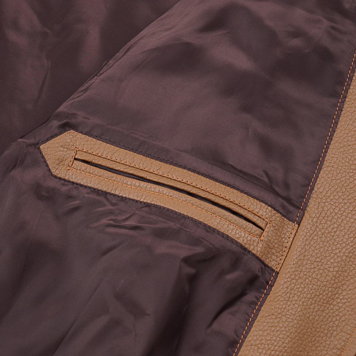 Isaia Lamb Leather Varsity Bomber Jacket