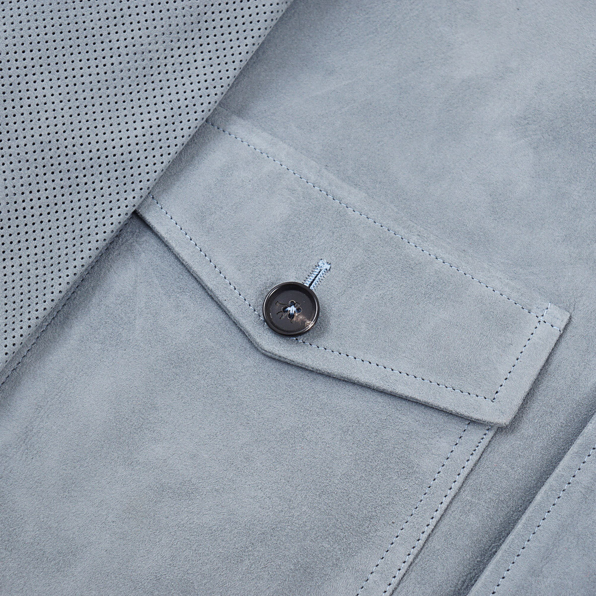 Isaia Lamb Suede Leather Coach Jacket
