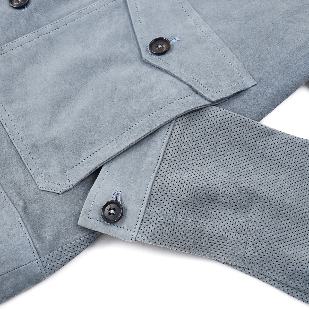 Isaia Lamb Suede Leather Coach Jacket