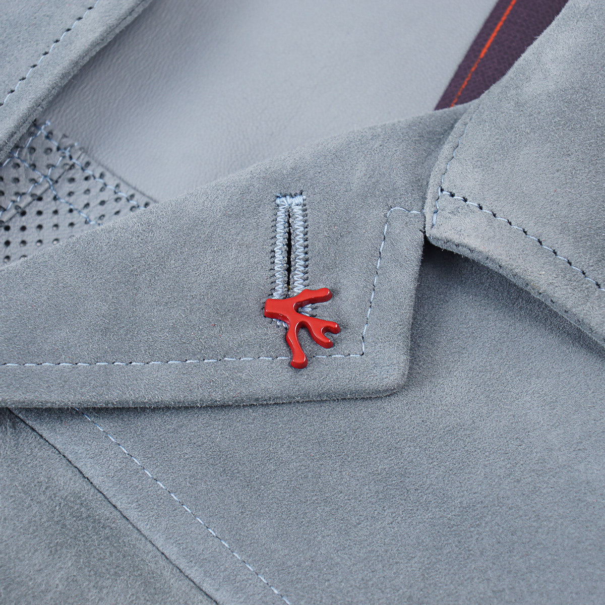 Isaia Lamb Suede Leather Coach Jacket