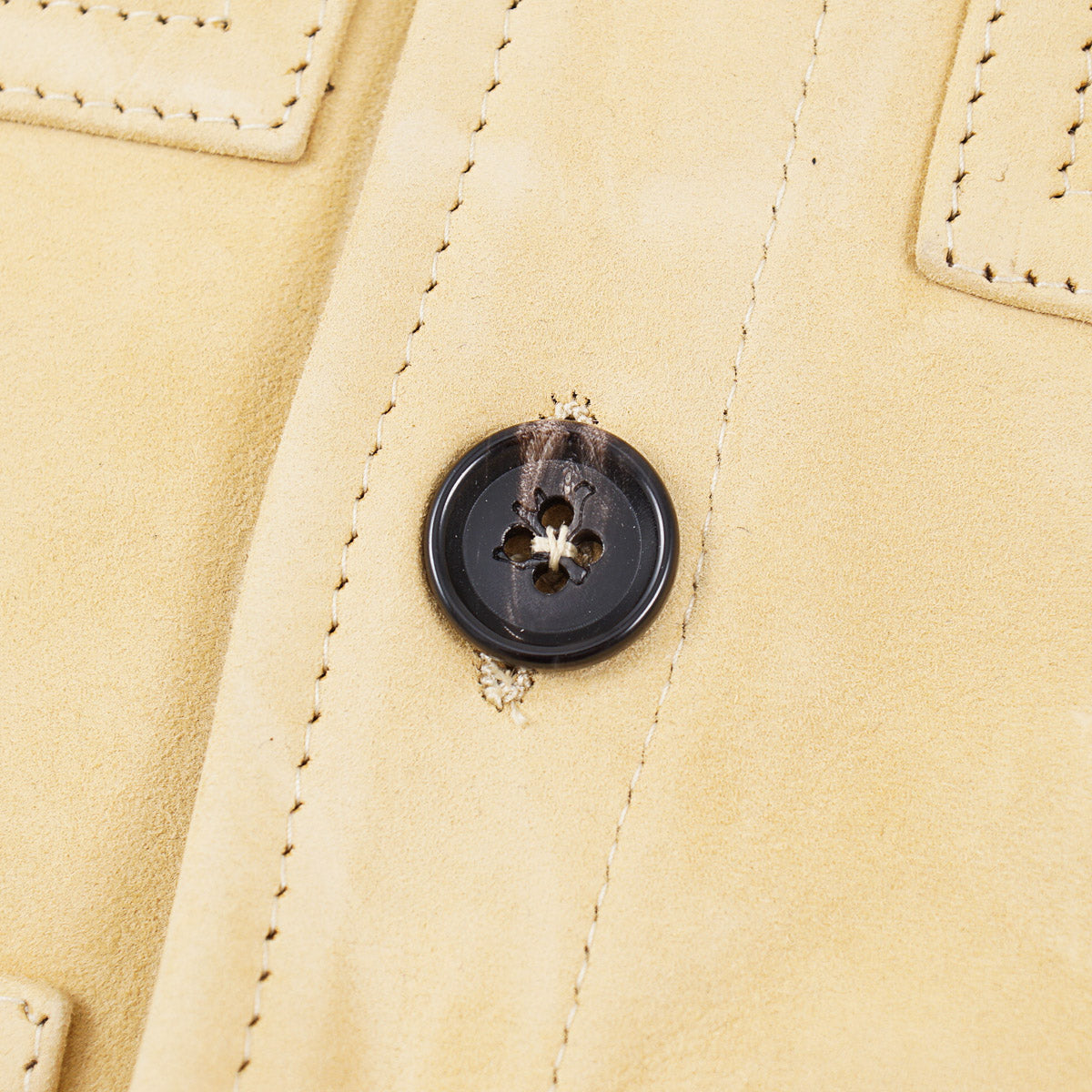 Isaia Lamb Suede Leather Overshirt Jacket