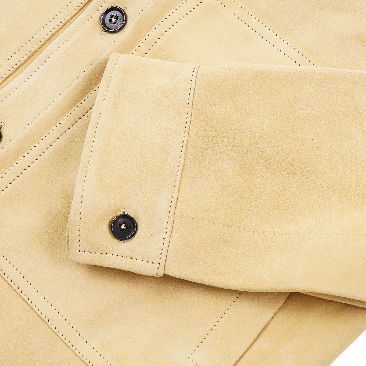 Isaia Lamb Suede Leather Overshirt Jacket