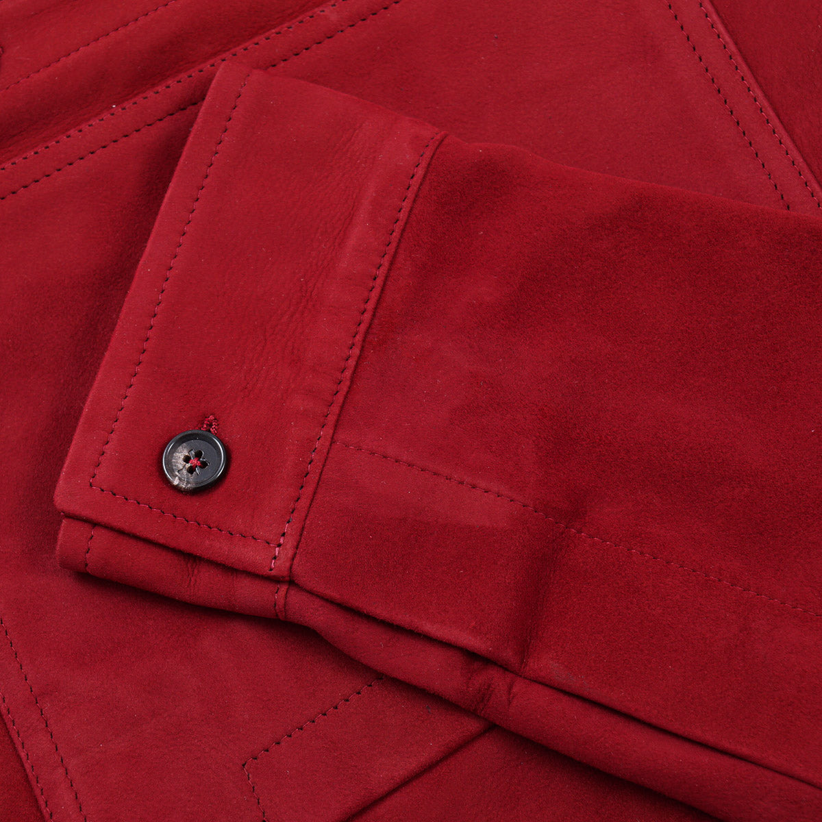 Isaia Lamb Suede Leather Overshirt Jacket