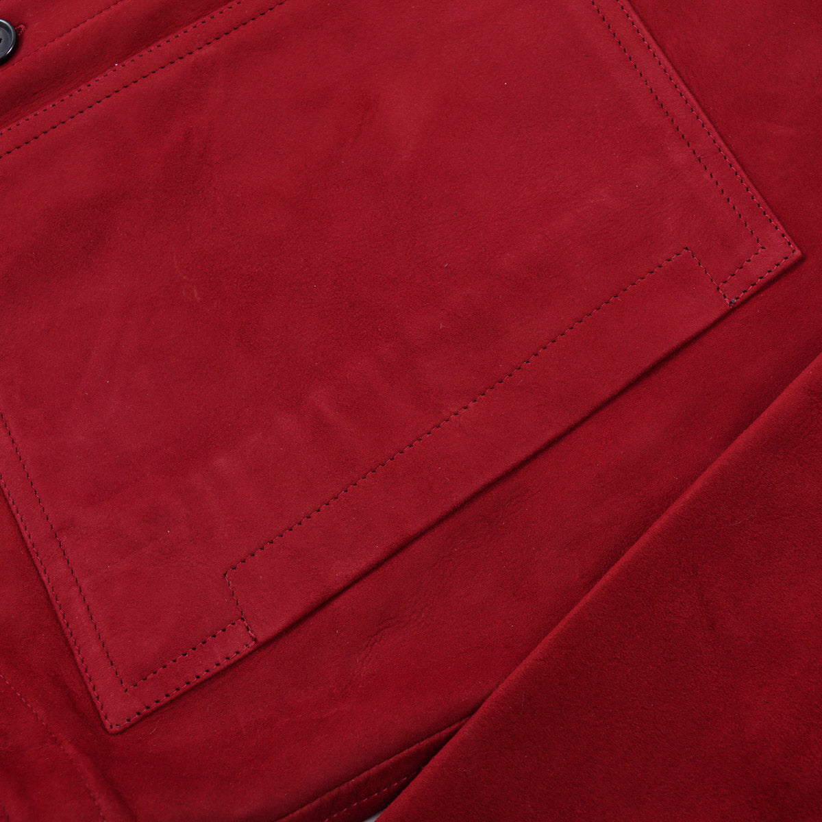 Isaia Lamb Suede Leather Overshirt Jacket