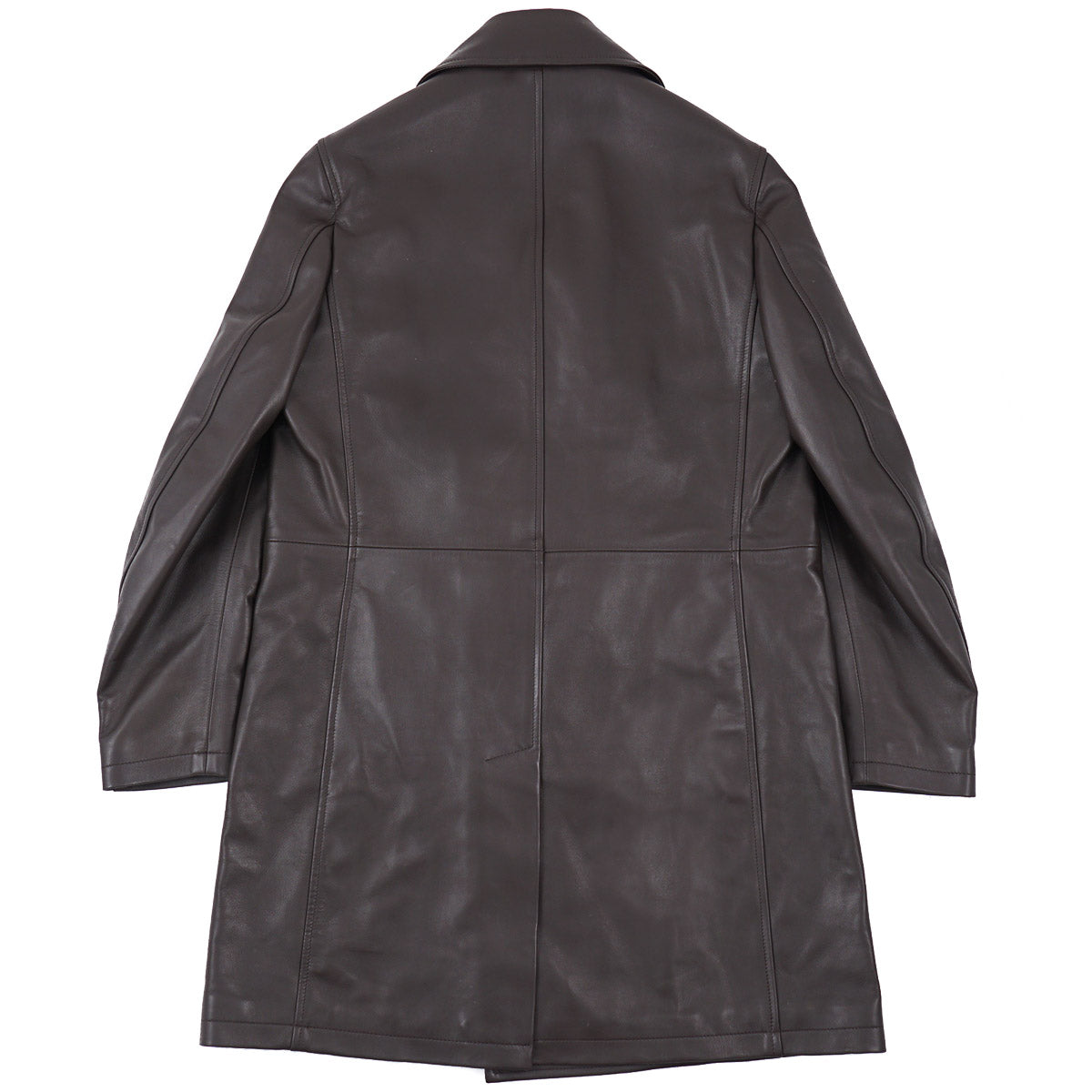 Isaia Double-Breasted Lamb Leather Coat