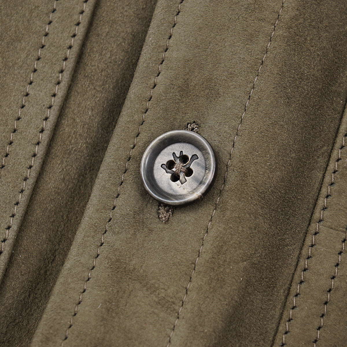 Isaia Lamb Suede Leather Overshirt Jacket