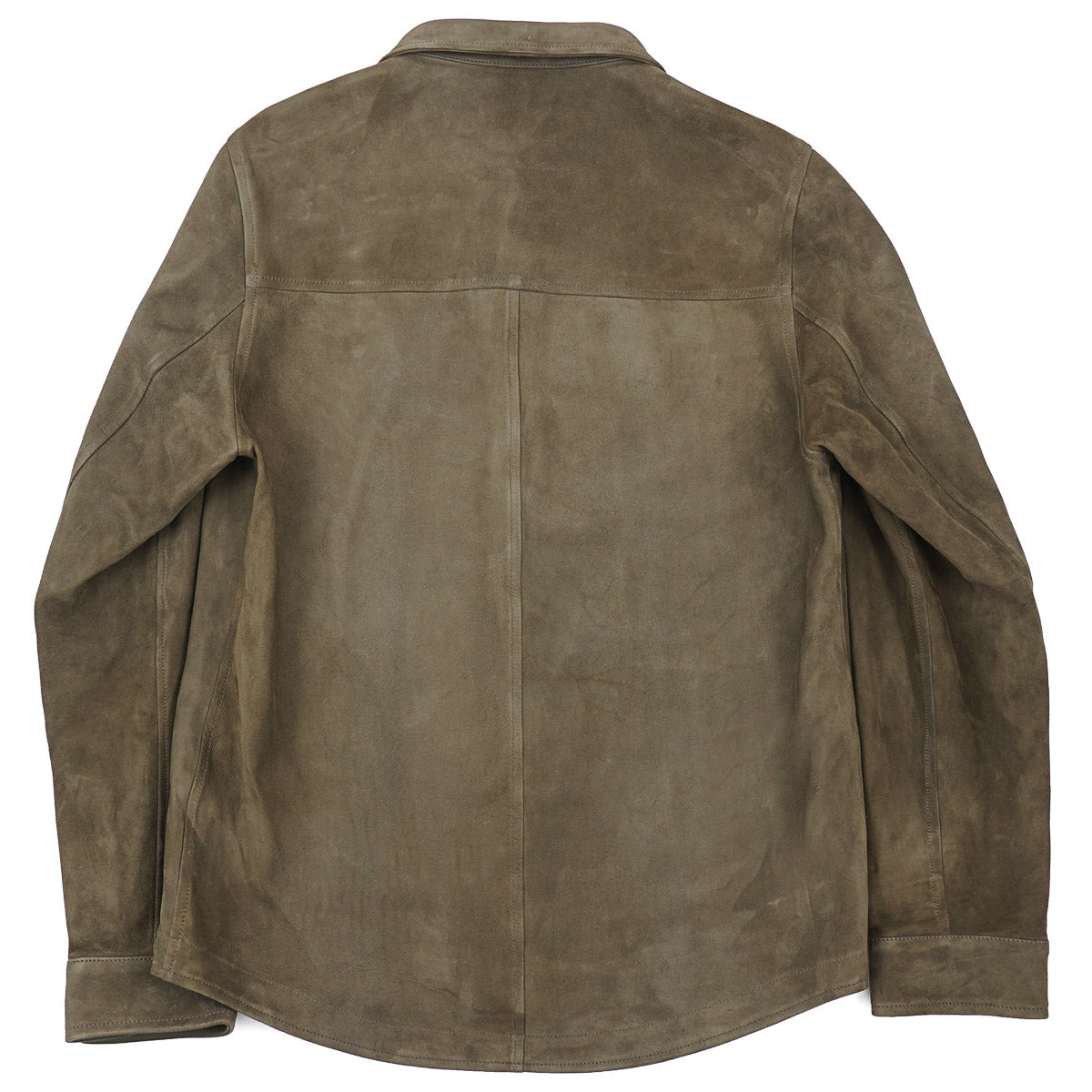 Isaia Lamb Suede Leather Overshirt Jacket