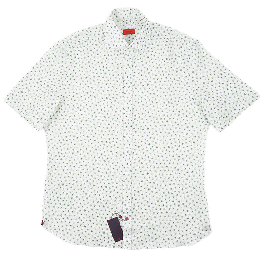Isaia Short Sleeve Linen Sport Shirt
