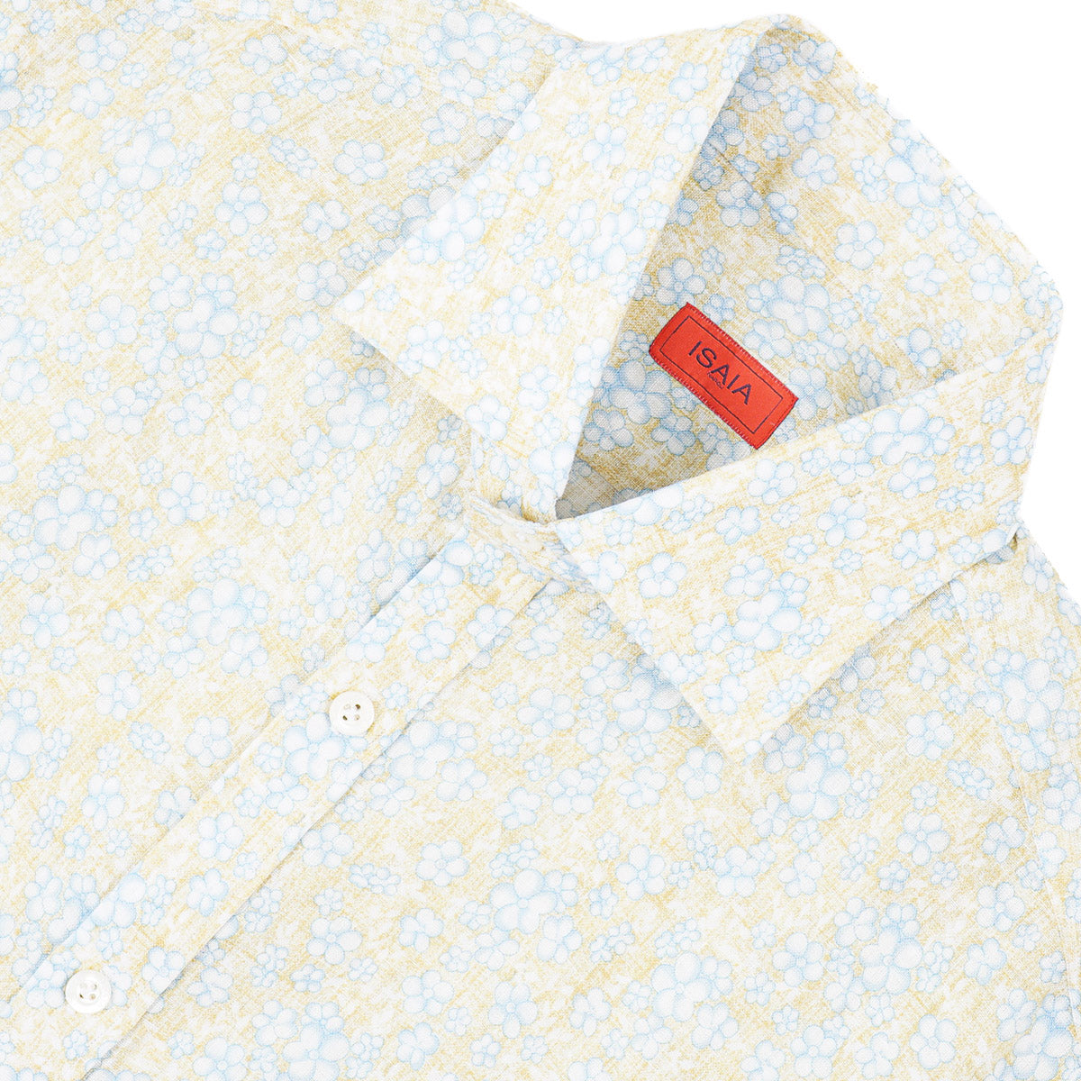 Isaia Printed Linen Sport Shirt