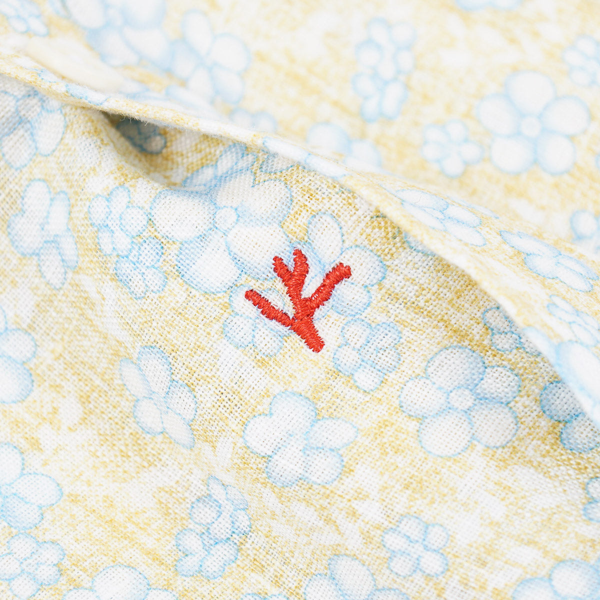Isaia Printed Linen Sport Shirt