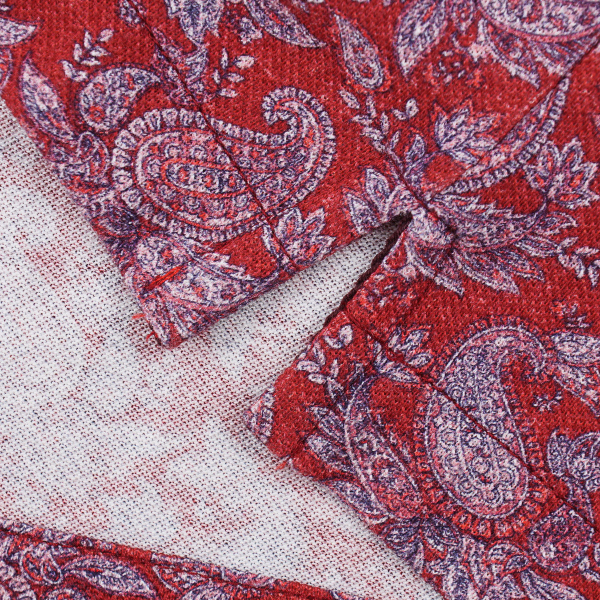 Isaia Pique Polo with Paisley Print