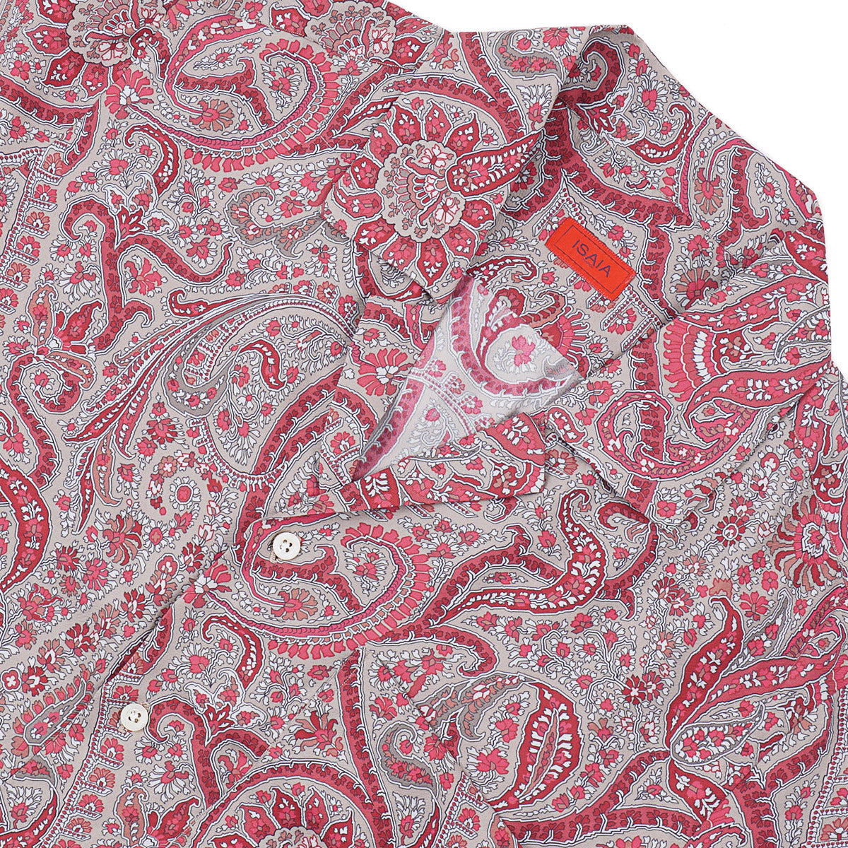 Isaia Lightweight Printed Silk Shirt