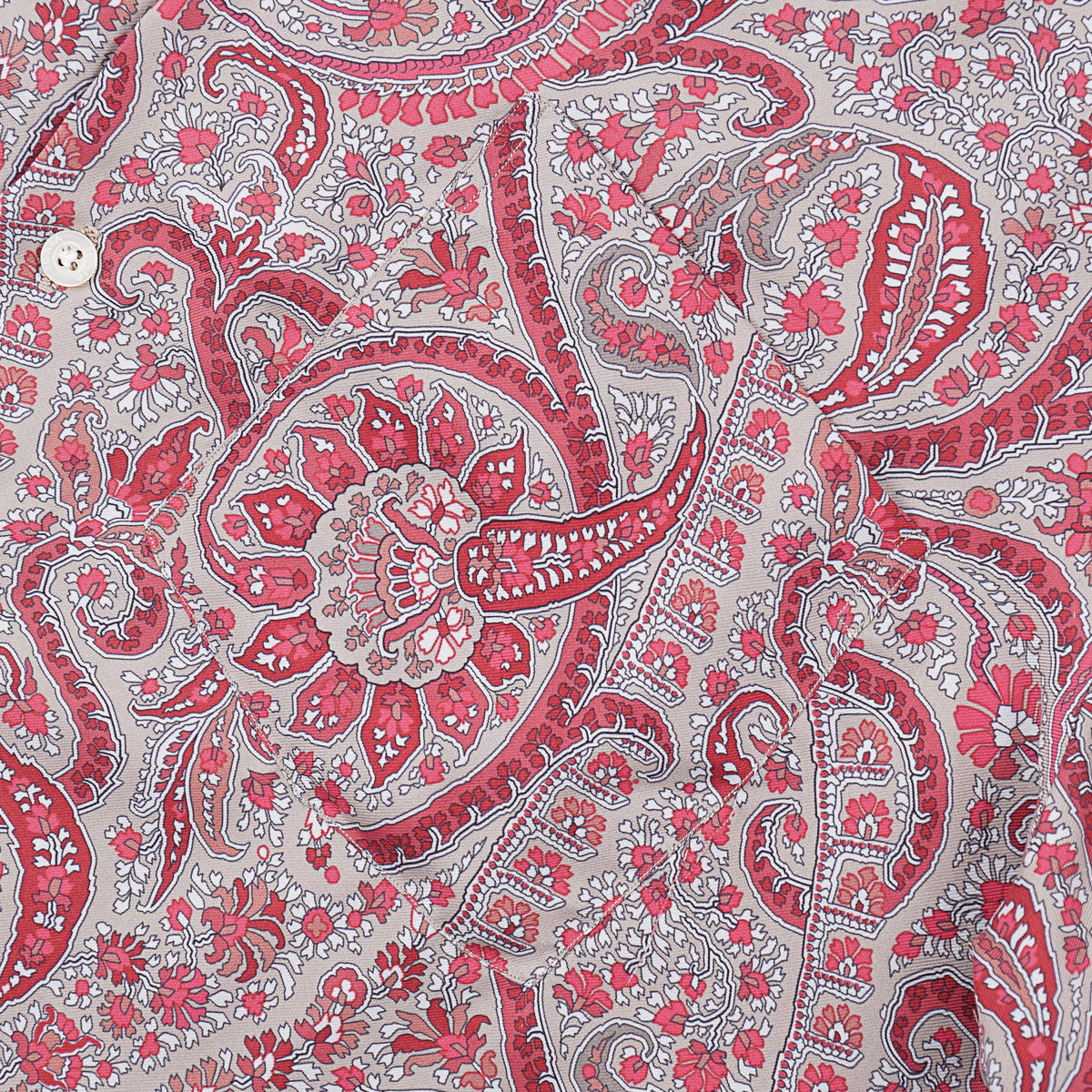 Isaia Lightweight Printed Silk Shirt