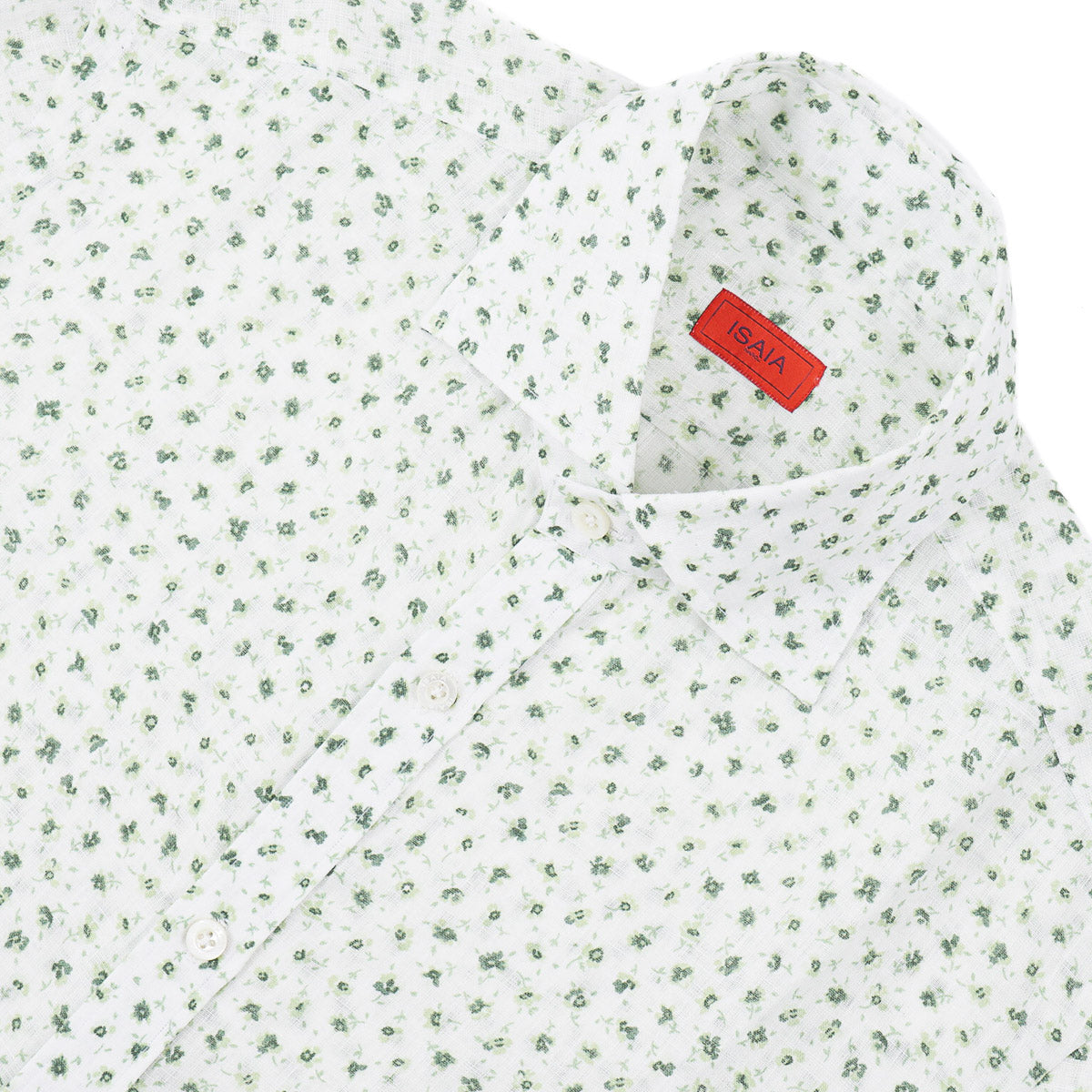 Isaia Short Sleeve Linen Sport Shirt