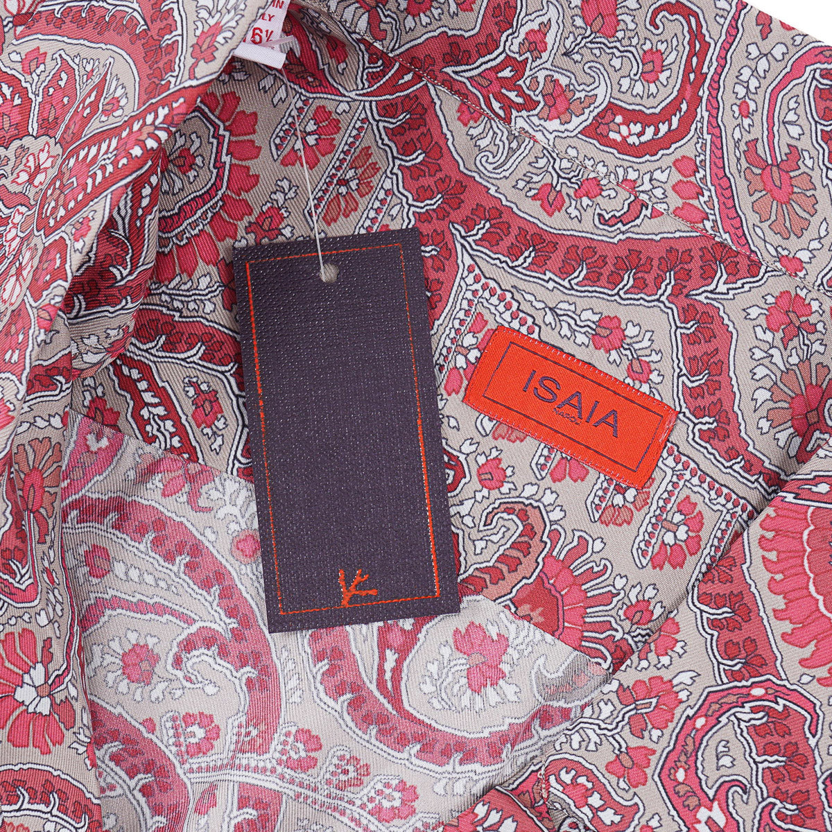 Isaia Lightweight Printed Silk Shirt