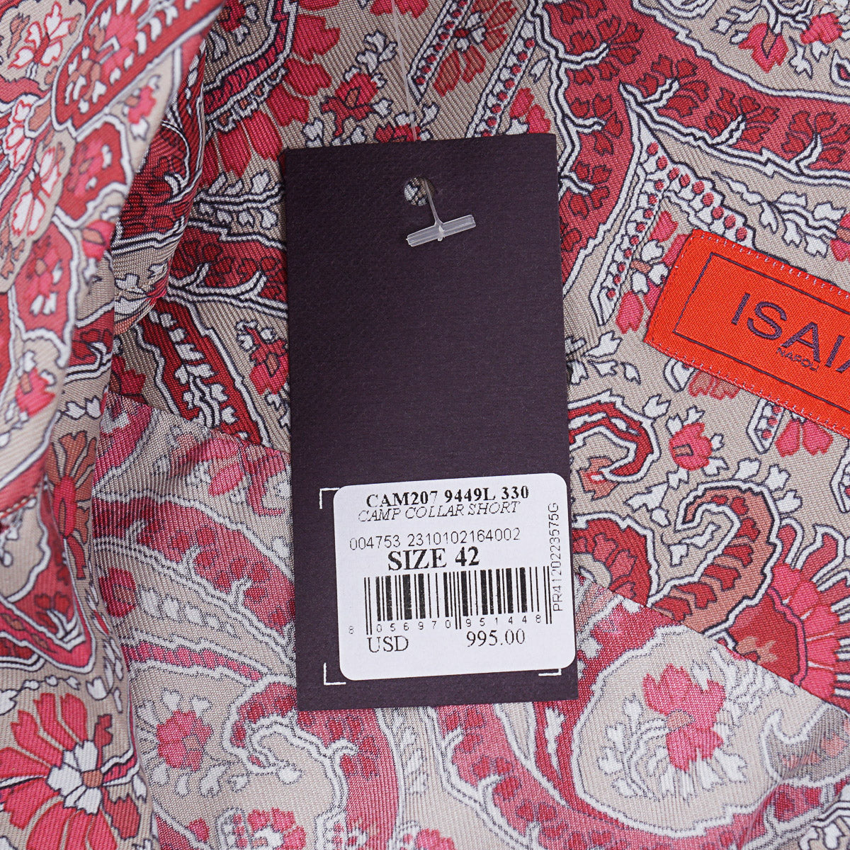 Isaia Lightweight Printed Silk Shirt