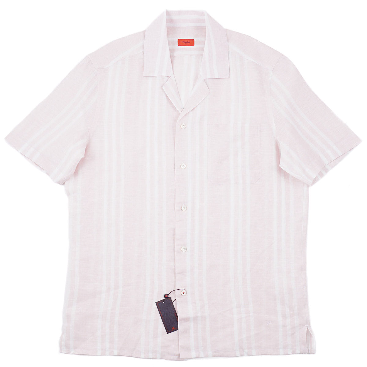 Isaia Linen Shirt with Camp Collar