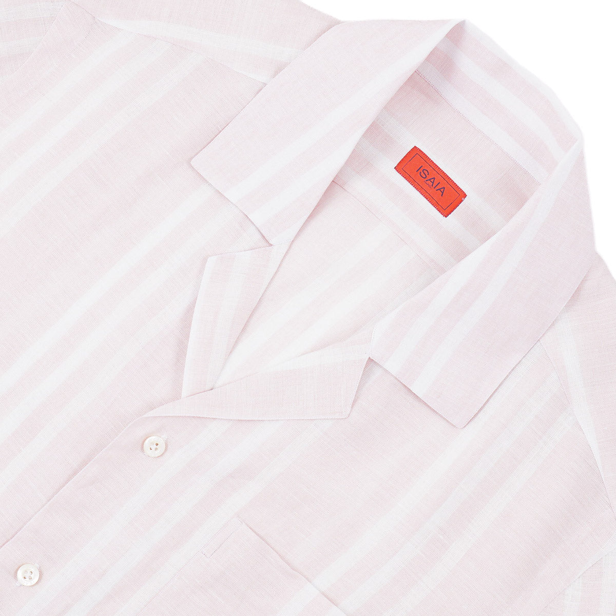 Isaia Linen Shirt with Camp Collar