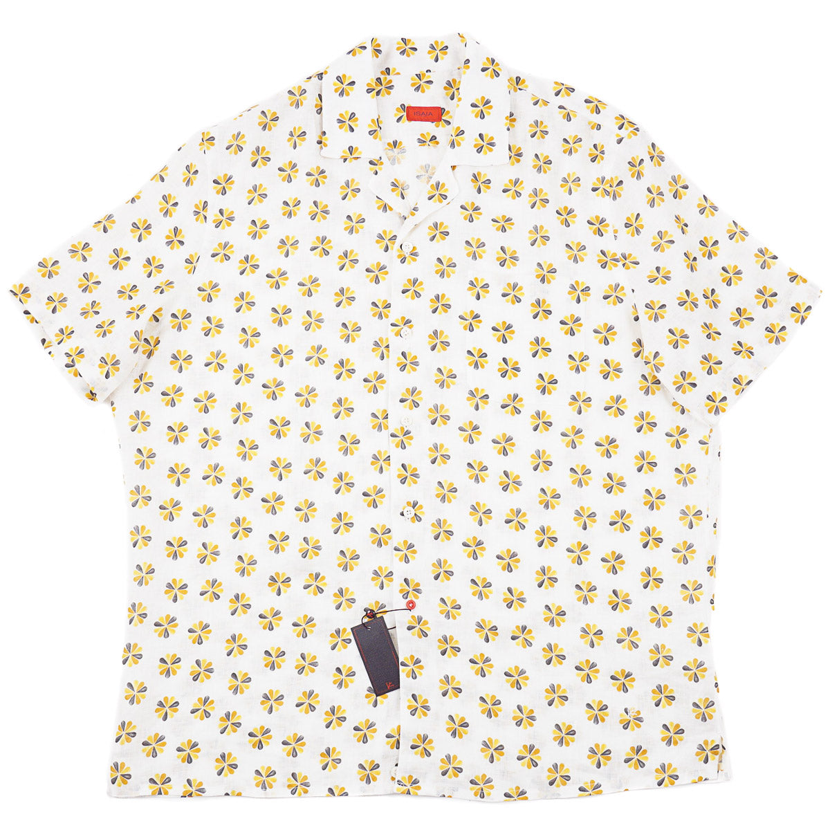 Isaia Linen Shirt with Camp Collar