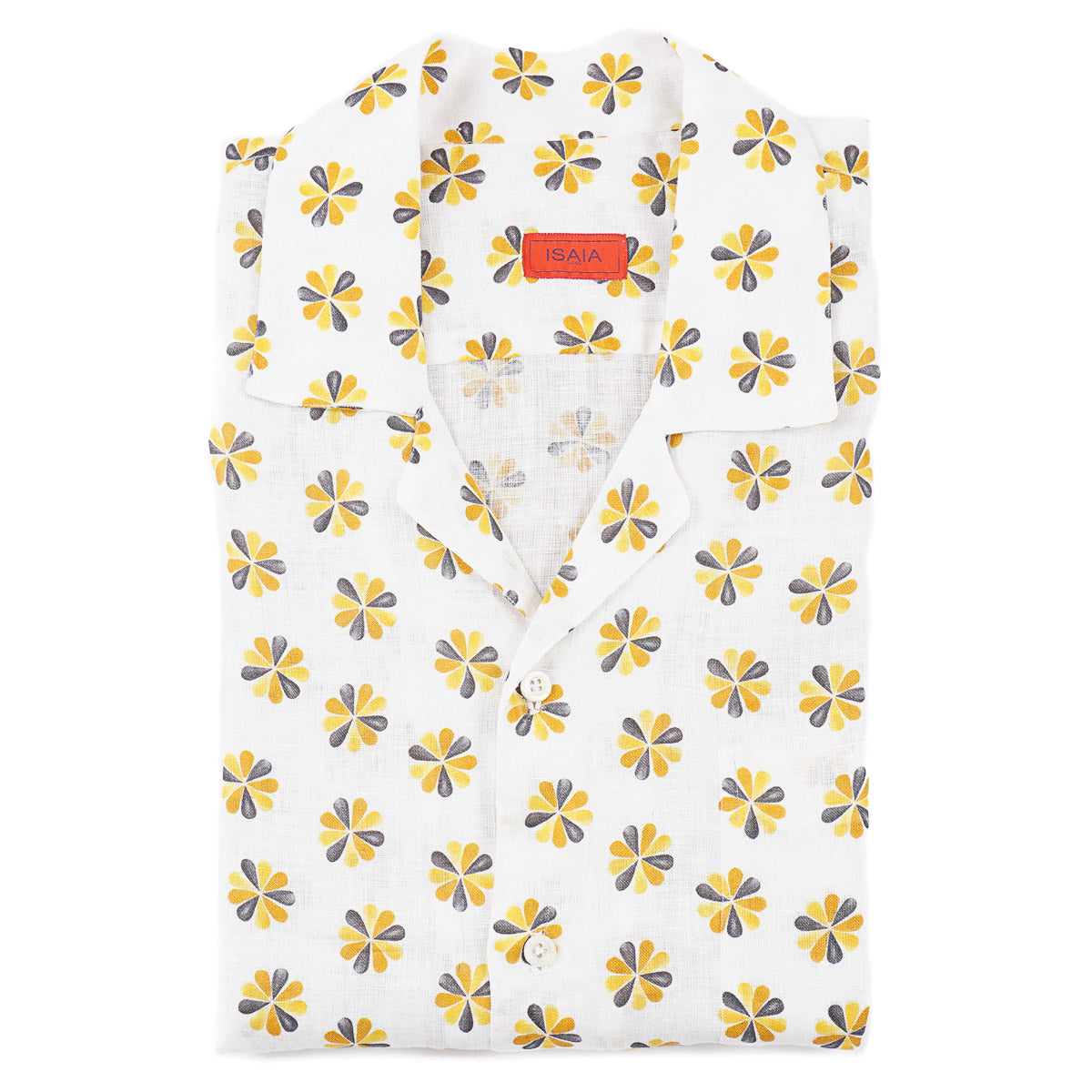 Isaia Linen Shirt with Camp Collar