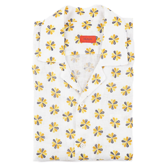 Isaia Linen Shirt with Camp Collar