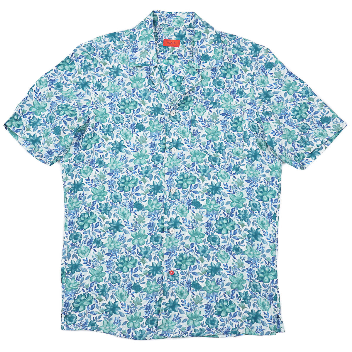Isaia Lightweight Printed Silk Shirt