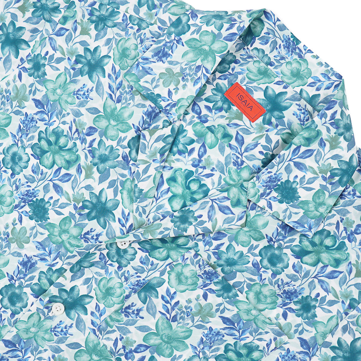Isaia Lightweight Printed Silk Shirt