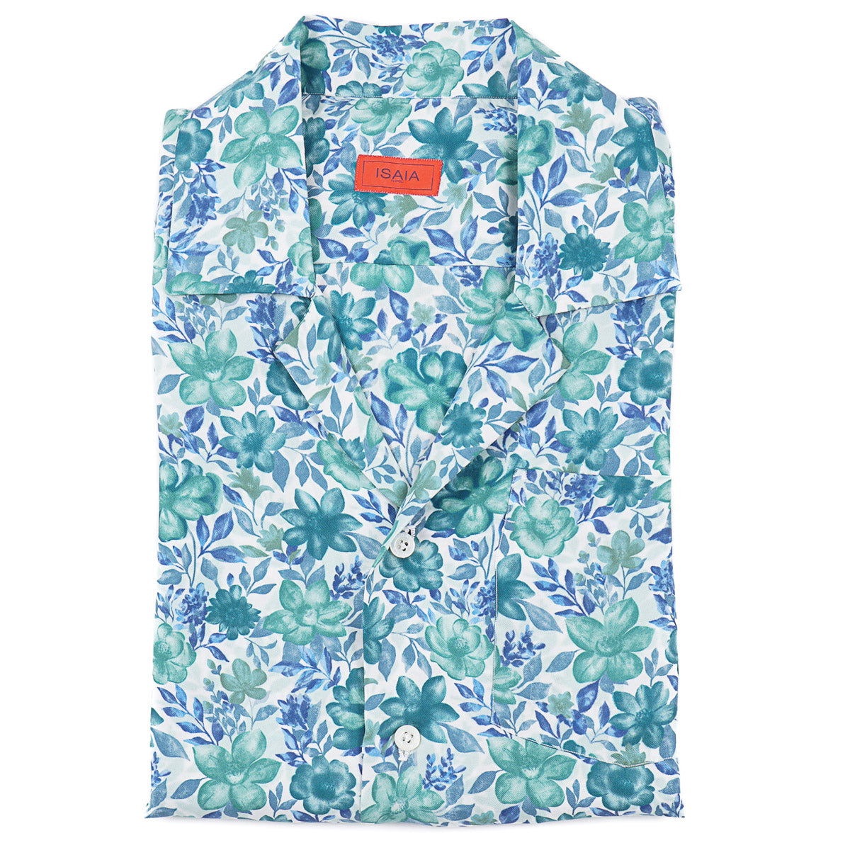 Isaia Lightweight Printed Silk Shirt