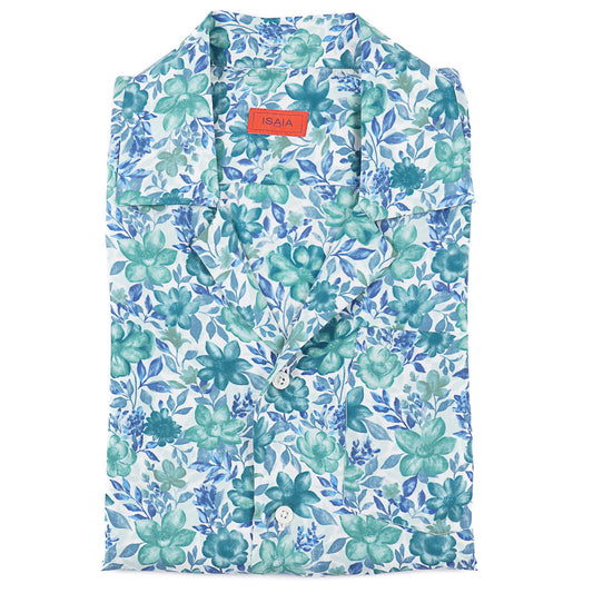 Isaia Lightweight Printed Silk Shirt