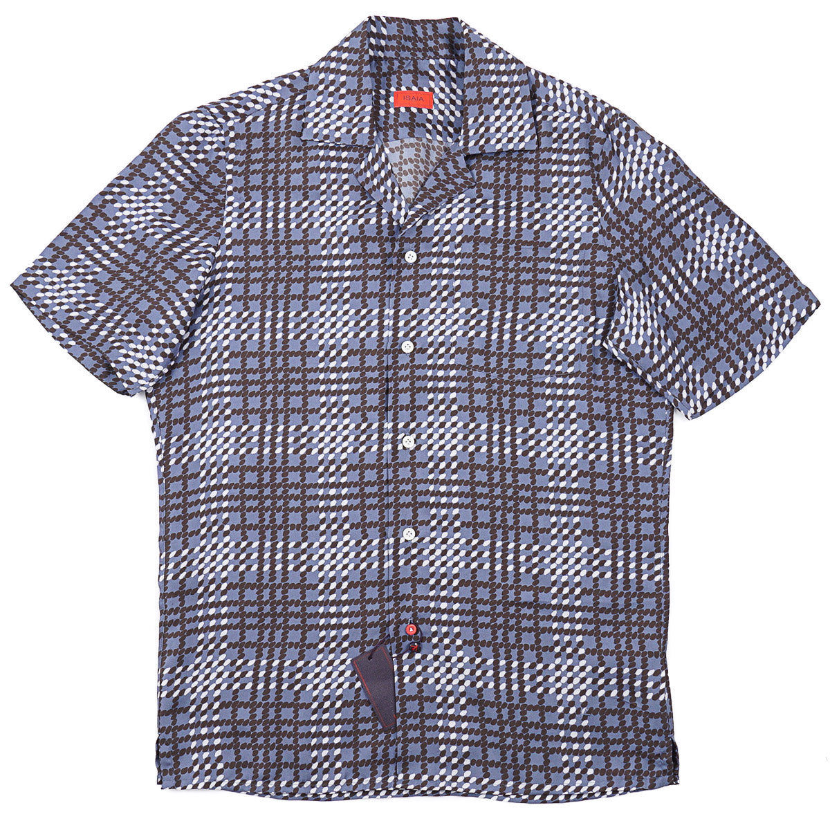 Isaia Lightweight Printed Silk Shirt