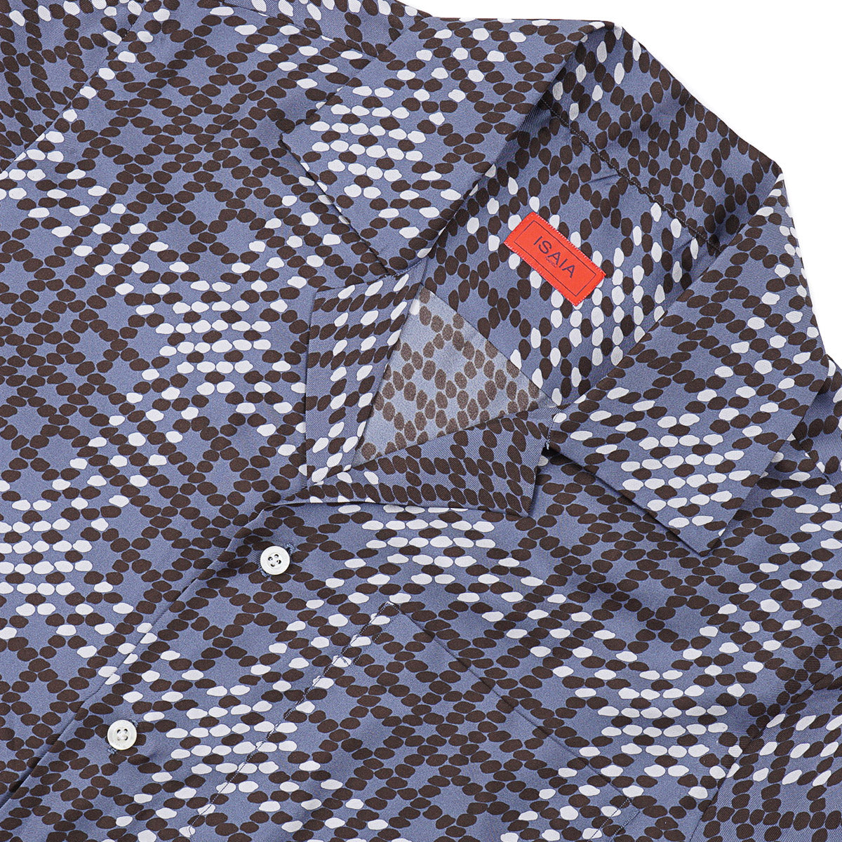 Isaia Lightweight Printed Silk Shirt