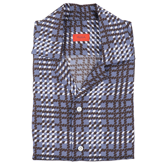Isaia Lightweight Printed Silk Shirt