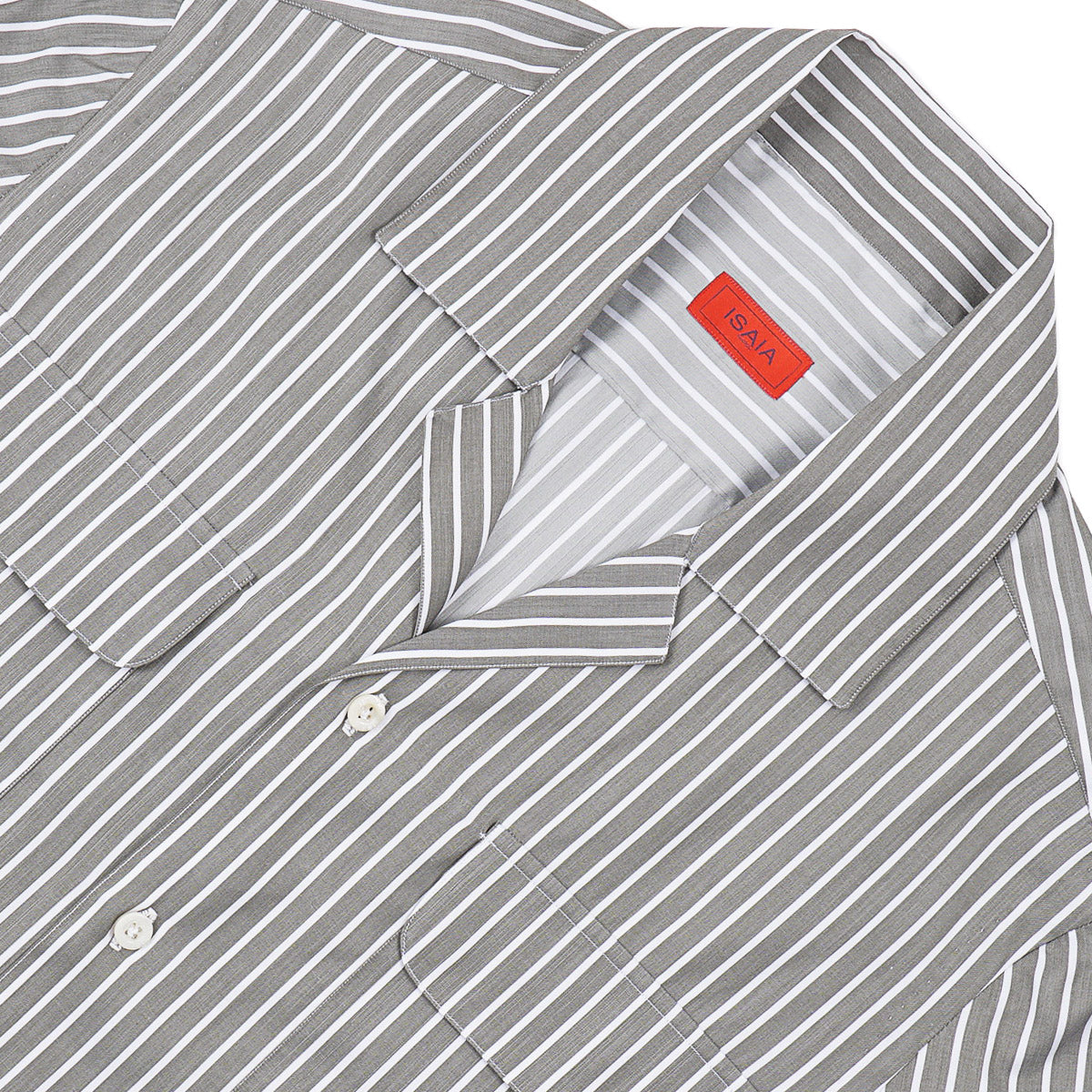 Isaia Printed Shirt with Camp Collar