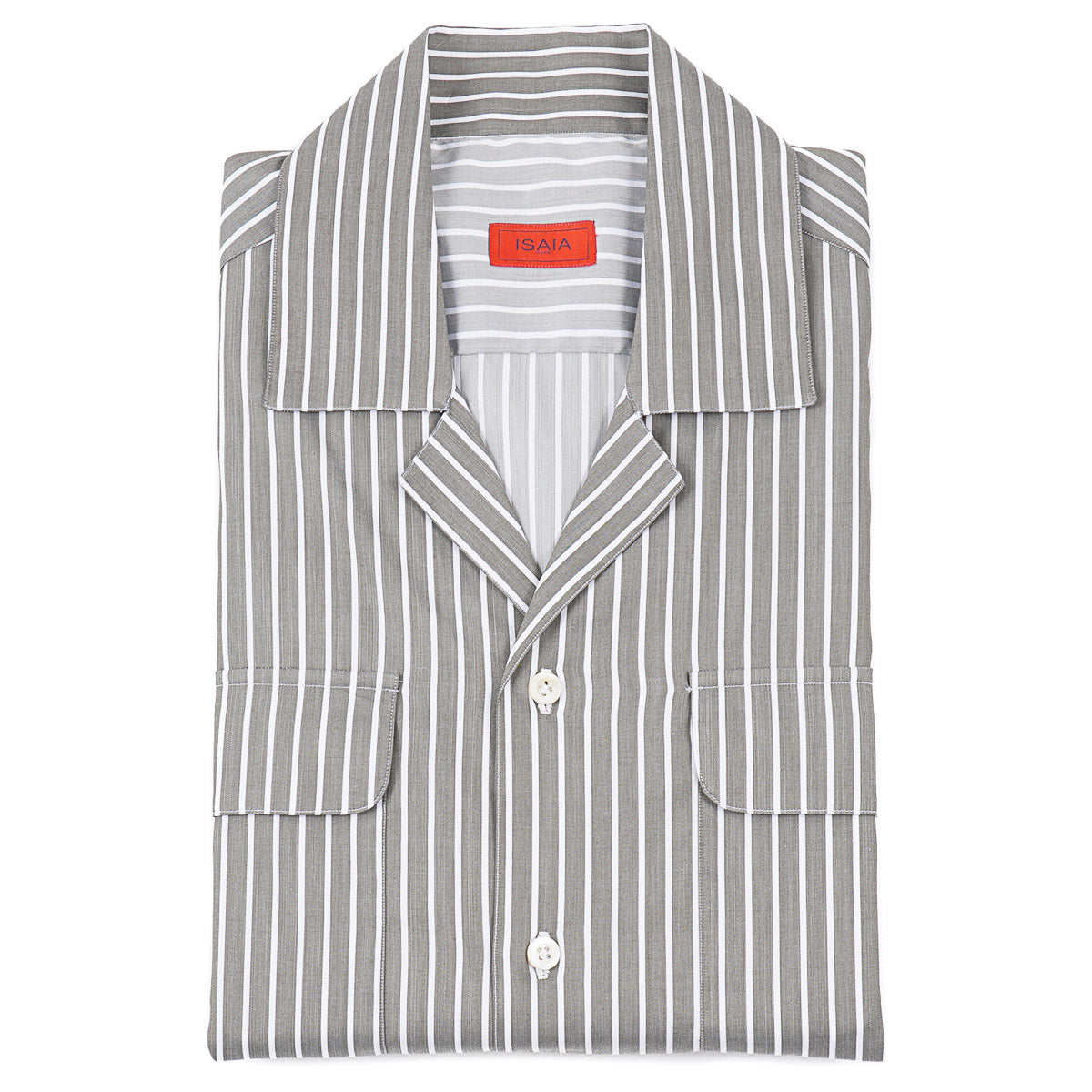 Isaia Printed Shirt with Camp Collar