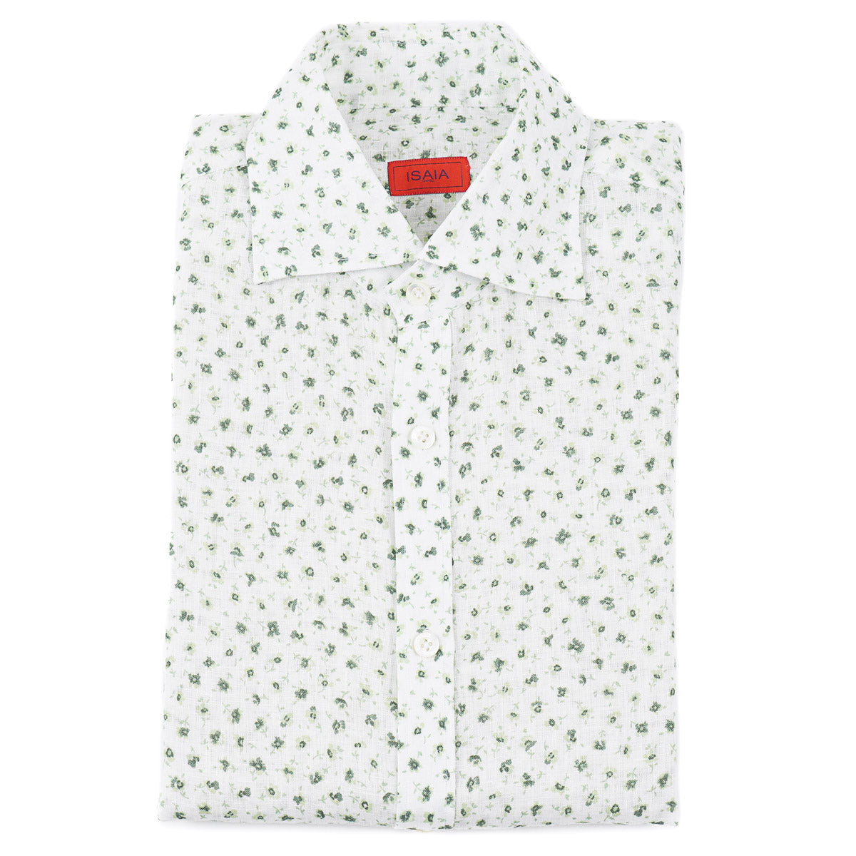 Isaia Short Sleeve Linen Sport Shirt