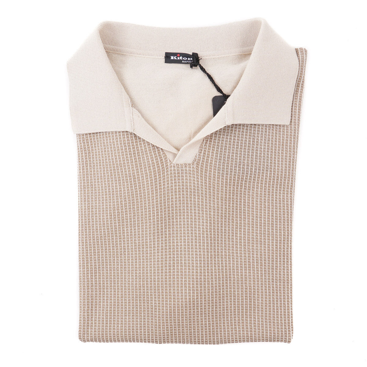 Kiton Short-Sleeve Knit Cotton Polo Sweater - Top Shelf Apparel