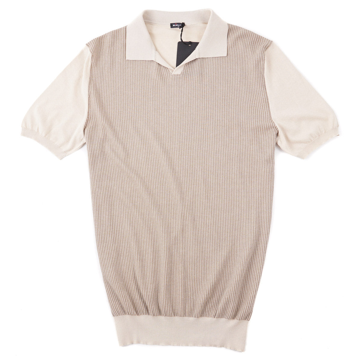 Kiton Short-Sleeve Knit Cotton Polo Sweater - Top Shelf Apparel