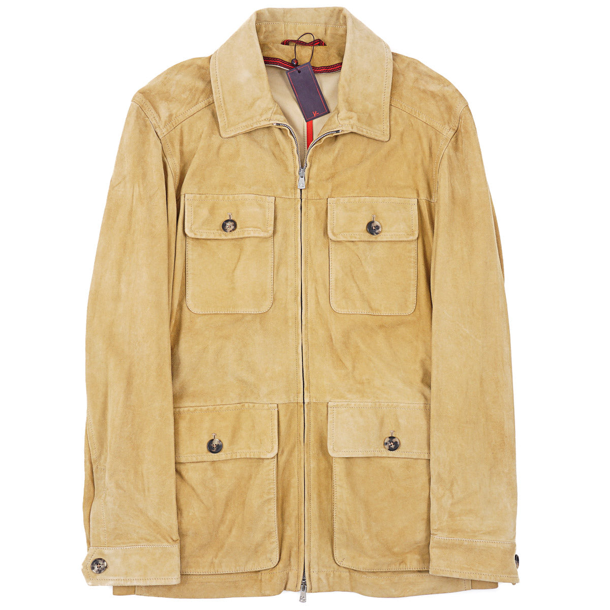 Isaia Unlined Lamb Suede Field Jacket