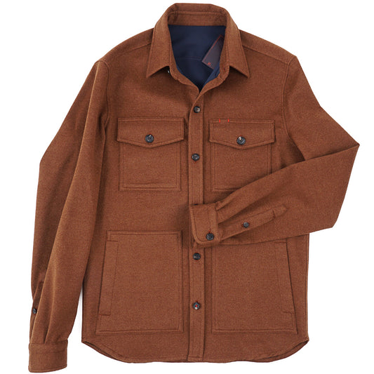 Isaia Soft Flannel Cashmere Overshirt
