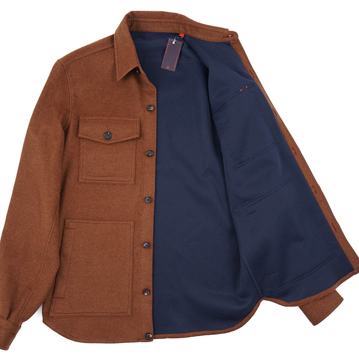 Isaia Soft Flannel Cashmere Overshirt