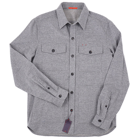 Isaia Flannel Wool-Cashmere Overshirt