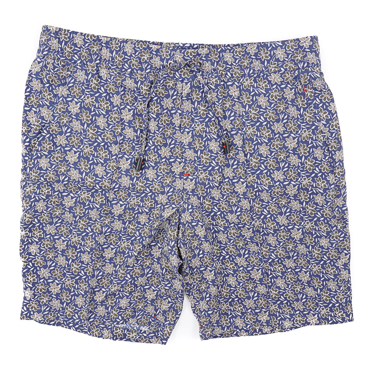 Isaia Printed Silk Drawstring Shorts