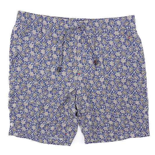 Isaia Printed Silk Drawstring Shorts