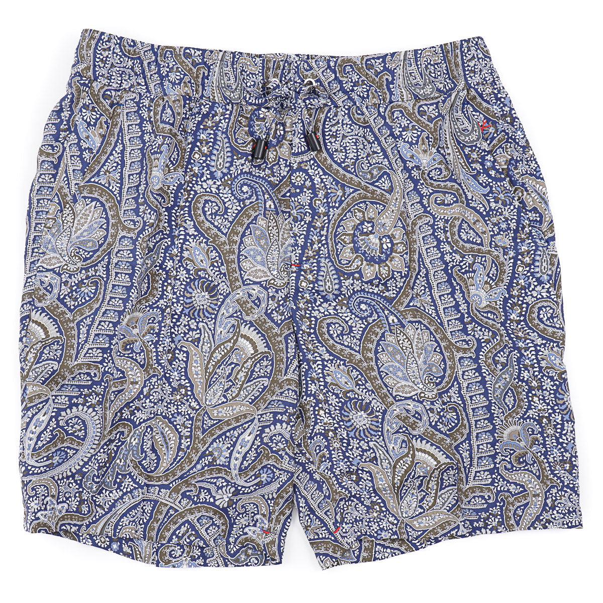 Isaia Printed Silk Drawstring Shorts